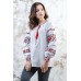 Embroidered blouse "Journey of Rose" Red on White